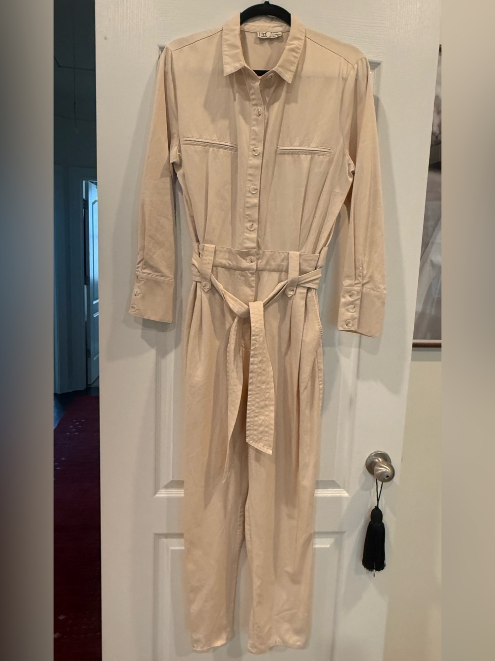 Zara TRF Light Cream Jumpsuit